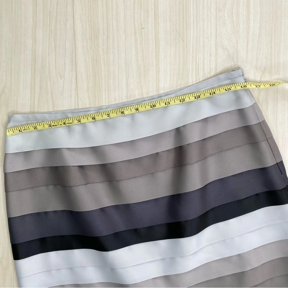 J.McLaughlin Ombré gray black ribbon skirt size 10